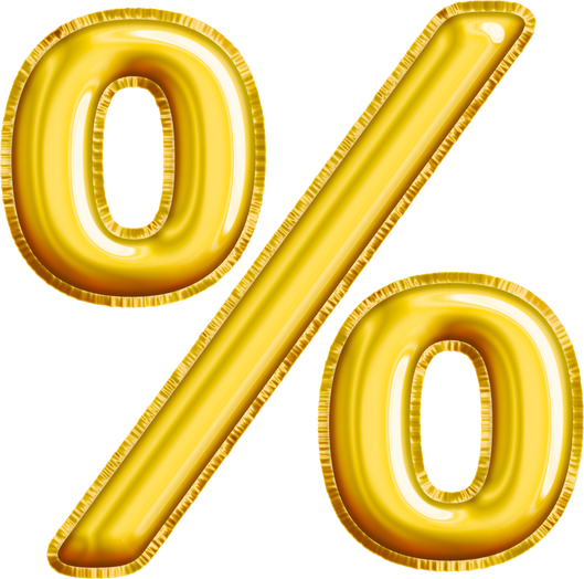 Realistic Golden Balloon for % Percent Character